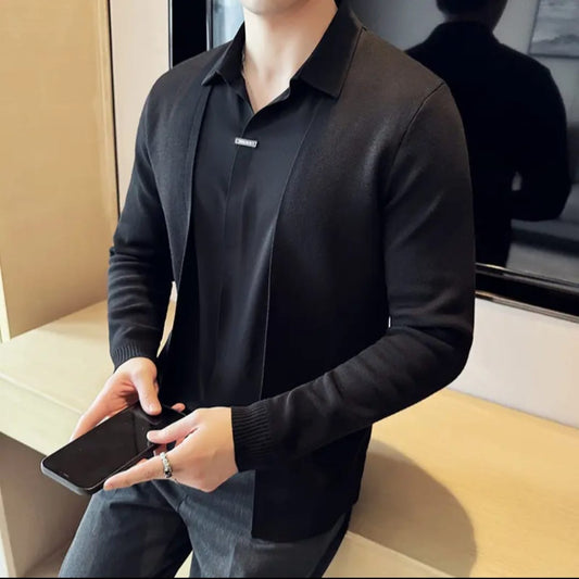 Chaqueta Elegante con Puños de Punto