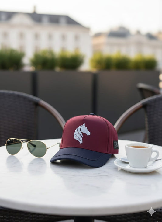 Gorra Trucker Bicolor con Logo de Caballo