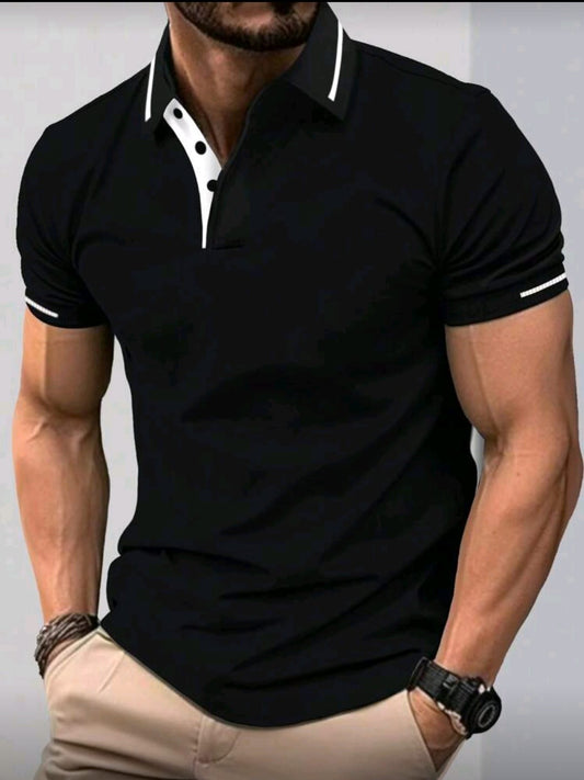 Polo Clásico Blanco con Detalles Negros