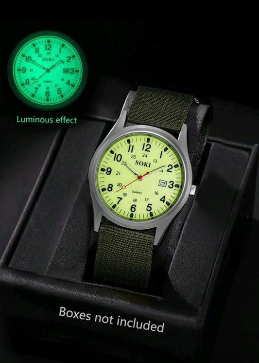 Reloj Militar SOKI con Efecto Luminoso - Correa de Nylon