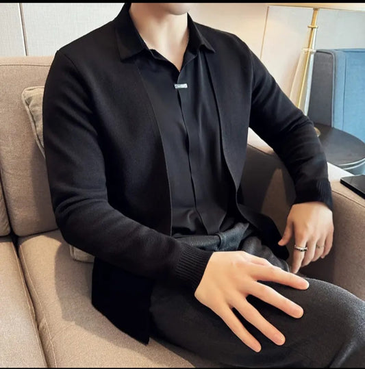 Chaqueta Elegante con Puños de Punto